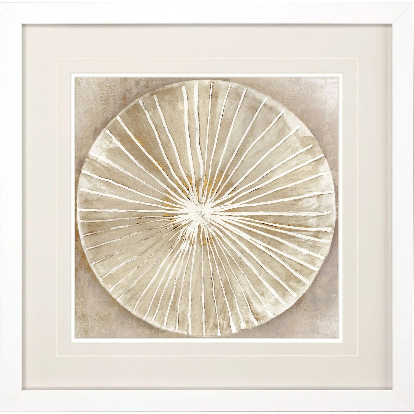 Emboss Beauty Beige Framed Wall Art
