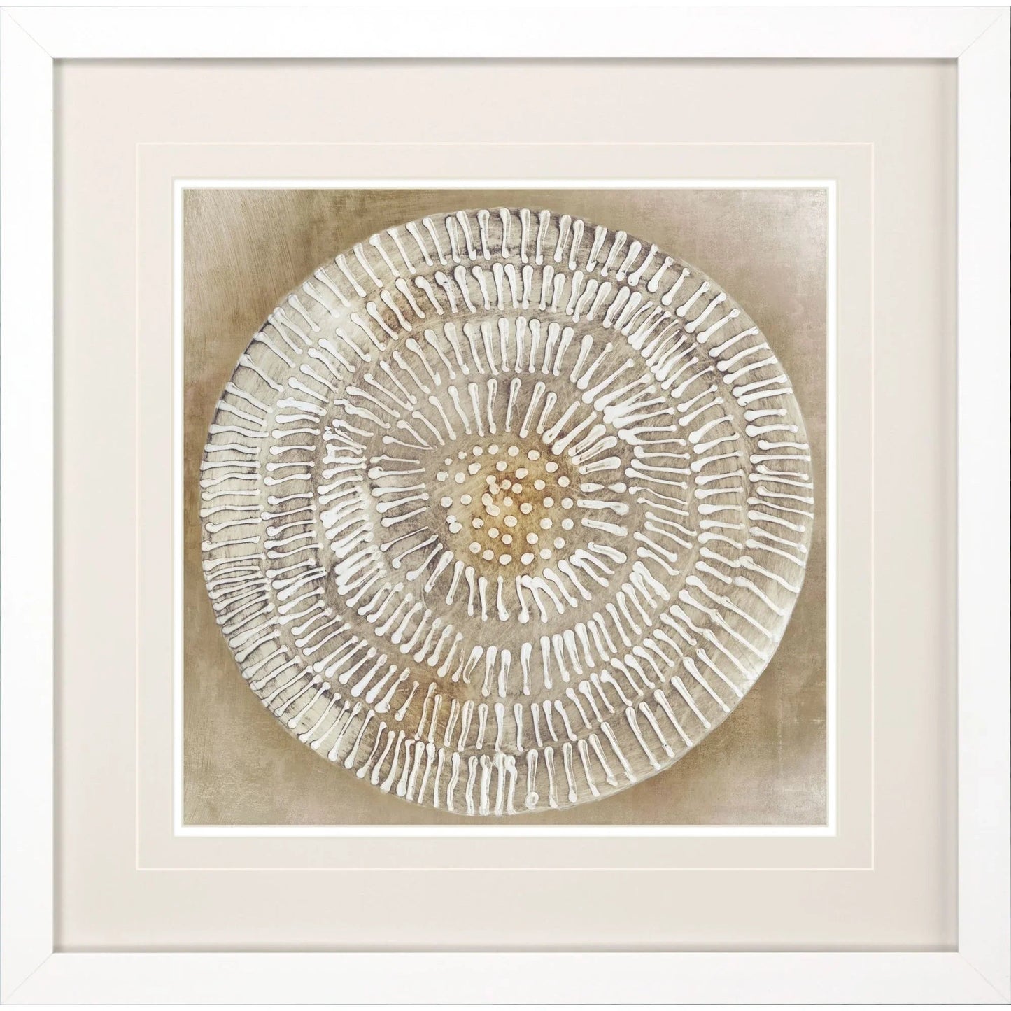 Emboss Beauty Beige Framed Wall Art