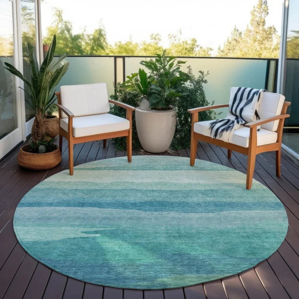 Embre Teal Washable Indoor - Outdoor Rug - LOOMLAN - LOOMLAN Rugs - Outdoor Rugs