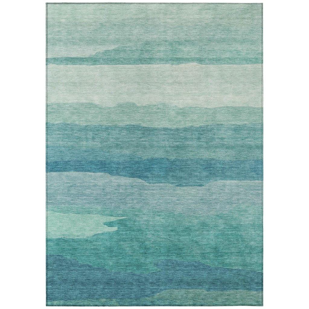 Embre Teal Washable Indoor - Outdoor Rug - LOOMLAN - LOOMLAN Rugs - Outdoor Rugs