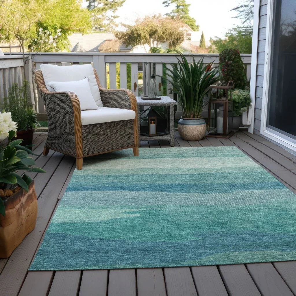 Embre Teal Washable Indoor - Outdoor Rug - LOOMLAN - LOOMLAN Rugs - Outdoor Rugs