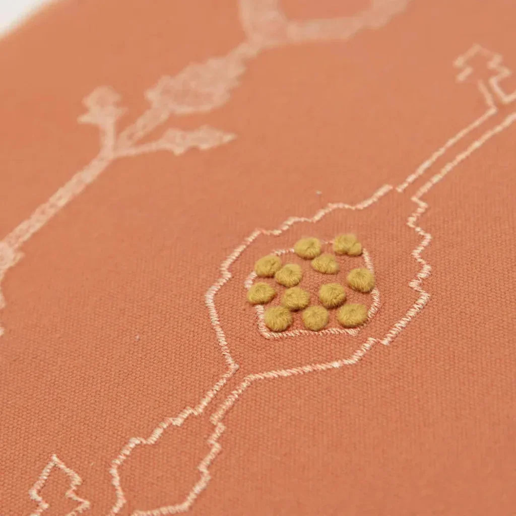 Embroidered Orange Couch Pillow With Insert - LOOMLAN - LOOMLAN - Throw Pillows