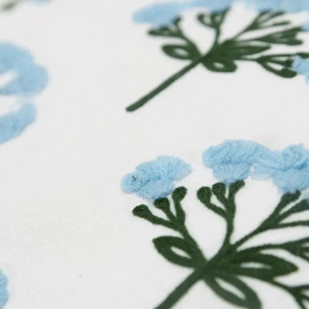 Embroidery Blue Couch Pillow With Insert - LOOMLAN - LOOMLAN - Throw Pillows