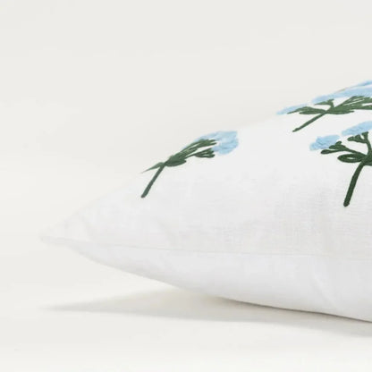 Embroidery Blue Couch Pillow With Insert - LOOMLAN - LOOMLAN - Throw Pillows