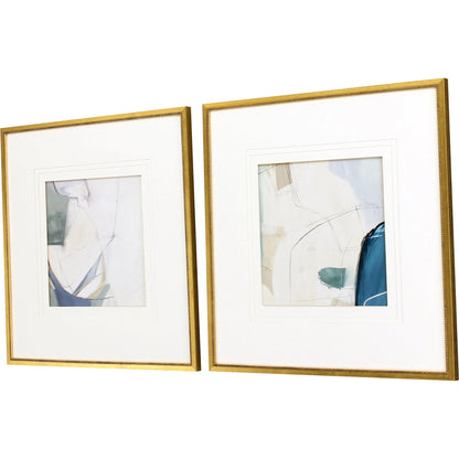 Emerging Wood Blue Framed Wall Art 2PC