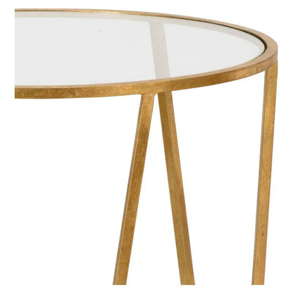 Emery Clear Glass Top Round Side Table - LOOMLAN - Wildwood - Side Tables