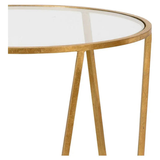 Emery Clear Glass Top Round Side Table - LOOMLAN - Wildwood - Side Tables