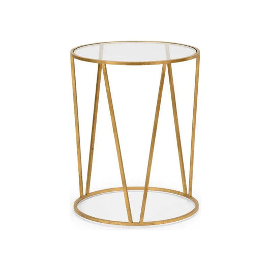 Emery Clear Glass Top Round Side Table - LOOMLAN - Wildwood - Side Tables