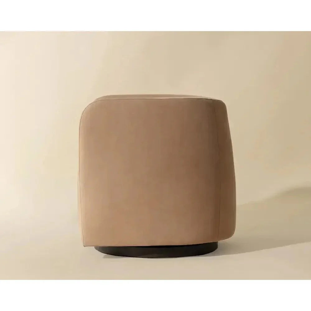 Emilie Leather Swivel Lounge Chair-Lounge Chairs-SUNPAN-LOOMLAN