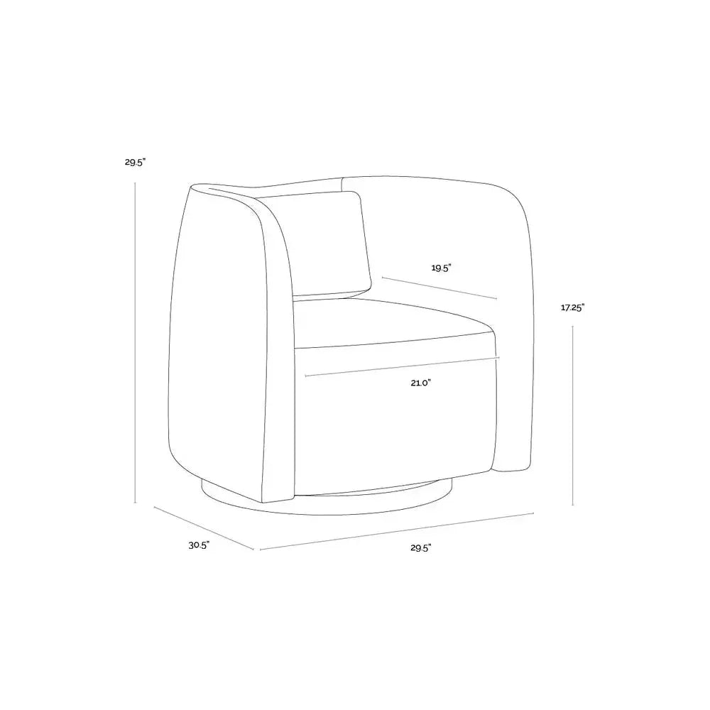 Emilie Leather Swivel Lounge Chair-Lounge Chairs-SUNPAN-LOOMLAN