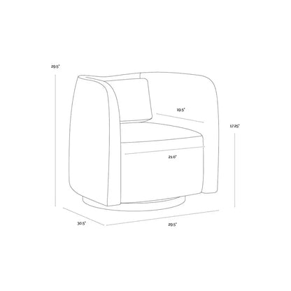 Emilie Leather Swivel Lounge Chair-Lounge Chairs-SUNPAN-LOOMLAN