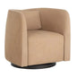 Emilie Leather Swivel Lounge Chair-Lounge Chairs-SUNPAN-Nubuck Tan-LOOMLAN