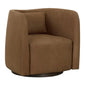 Emilie Leather Swivel Lounge Chair-Lounge Chairs-SUNPAN-Nubuck Caramel-LOOMLAN