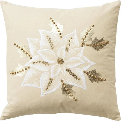 Emily Embroided Floral Decorative Pillows For Bed - LOOMLAN - LOOMLAN - Throw Pillows