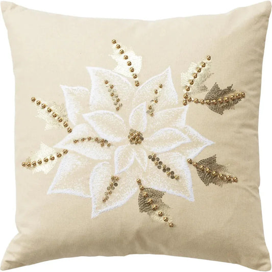 Emily Embroided Floral Decorative Pillows For Bed - LOOMLAN - LOOMLAN - Throw Pillows