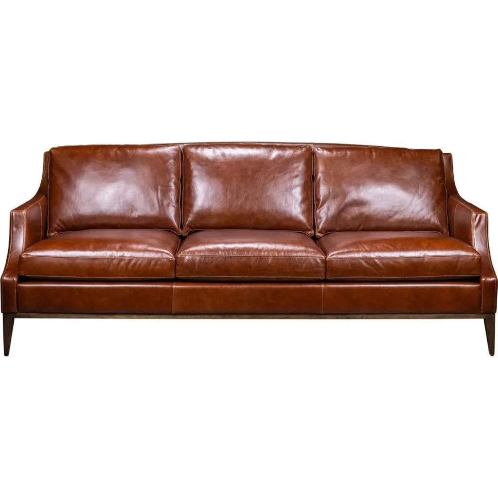 Emily Linden Chocolate Leather Sofa - LOOMLAN - Olivia + Quinn - Sofas & Loveseats