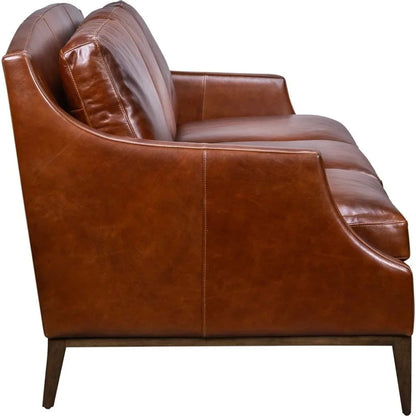 Emily Linden Chocolate Leather Sofa - LOOMLAN - Olivia + Quinn - Sofas & Loveseats