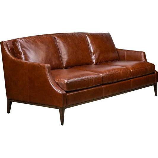 Emily Linden Chocolate Leather Sofa - LOOMLAN - Olivia + Quinn - Sofas & Loveseats