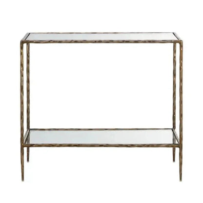Emine Iron Framed Glass Nightstand - LOOMLAN - SUNPAN - Nightstands