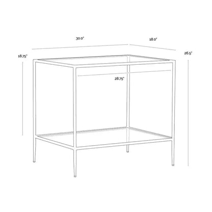 Emine Iron Framed Glass Nightstand - LOOMLAN - SUNPAN - Nightstands