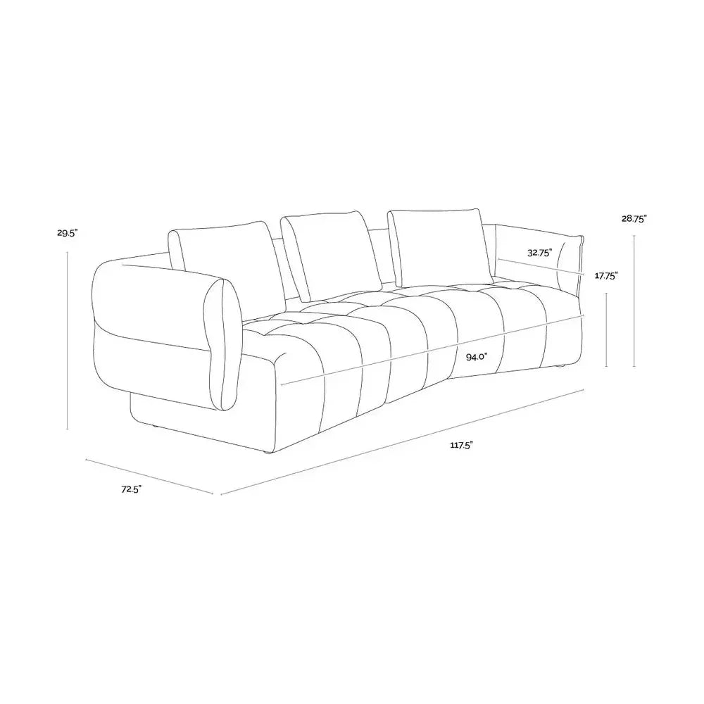 Emmeline Performance Fabric Unique Sofa - LOOMLAN - SUNPAN - Sofas & Loveseats