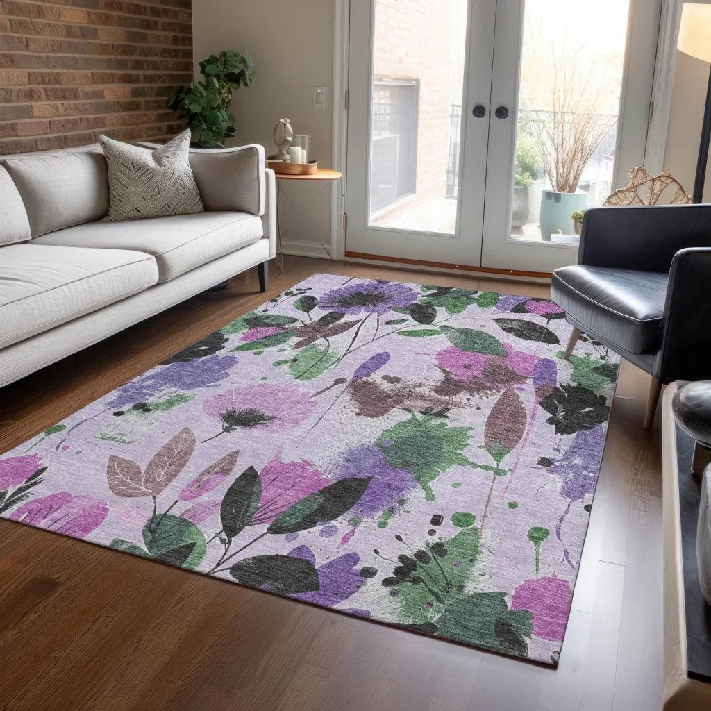 Emperesse Purple Washable Indoor - Outdoor Rug - LOOMLAN - LOOMLAN Rugs - Outdoor Rugs