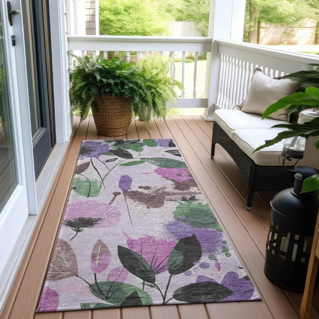 Emperesse Purple Washable Indoor - Outdoor Rug - LOOMLAN - LOOMLAN Rugs - Outdoor Rugs
