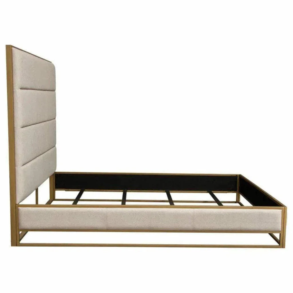 Empire Sand Leather Bed Frame - LOOMLAN - Diamond Sofa - Beds
