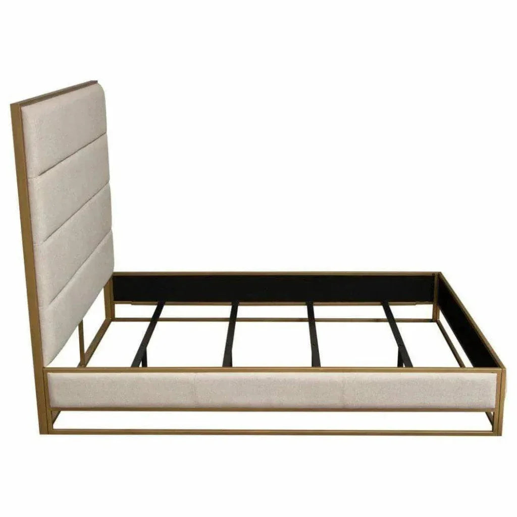 Empire Sand Leather Bed Frame - LOOMLAN - Diamond Sofa - Beds