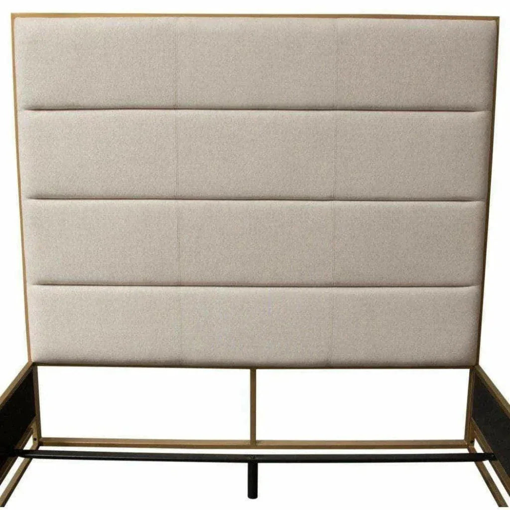 Empire Sand Leather Bed Frame - LOOMLAN - Diamond Sofa - Beds