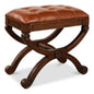 Empire Stool With Leather - LOOMLAN - Sarreid - Poufs and Stools