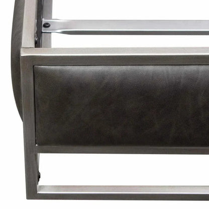 Empire Weathered Grey Leather Bed Frame - LOOMLAN - Diamond Sofa - Beds