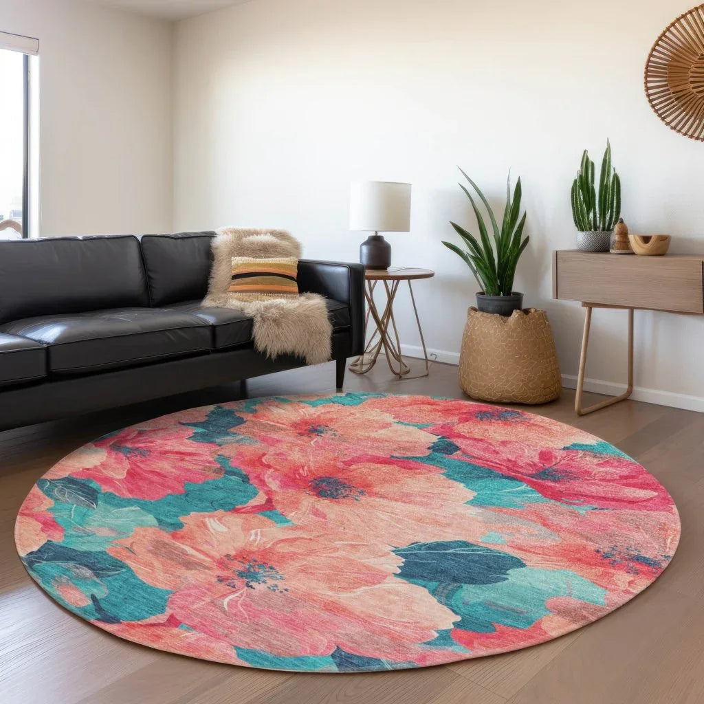 Emprelle Orange Washable Indoor - Outdoor Rug - LOOMLAN - LOOMLAN Rugs - Outdoor Rugs