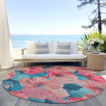 Emprelle Orange Washable Indoor - Outdoor Rug - LOOMLAN - LOOMLAN Rugs - Outdoor Rugs