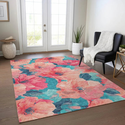 Emprelle Orange Washable Indoor - Outdoor Rug - LOOMLAN - LOOMLAN Rugs - Outdoor Rugs