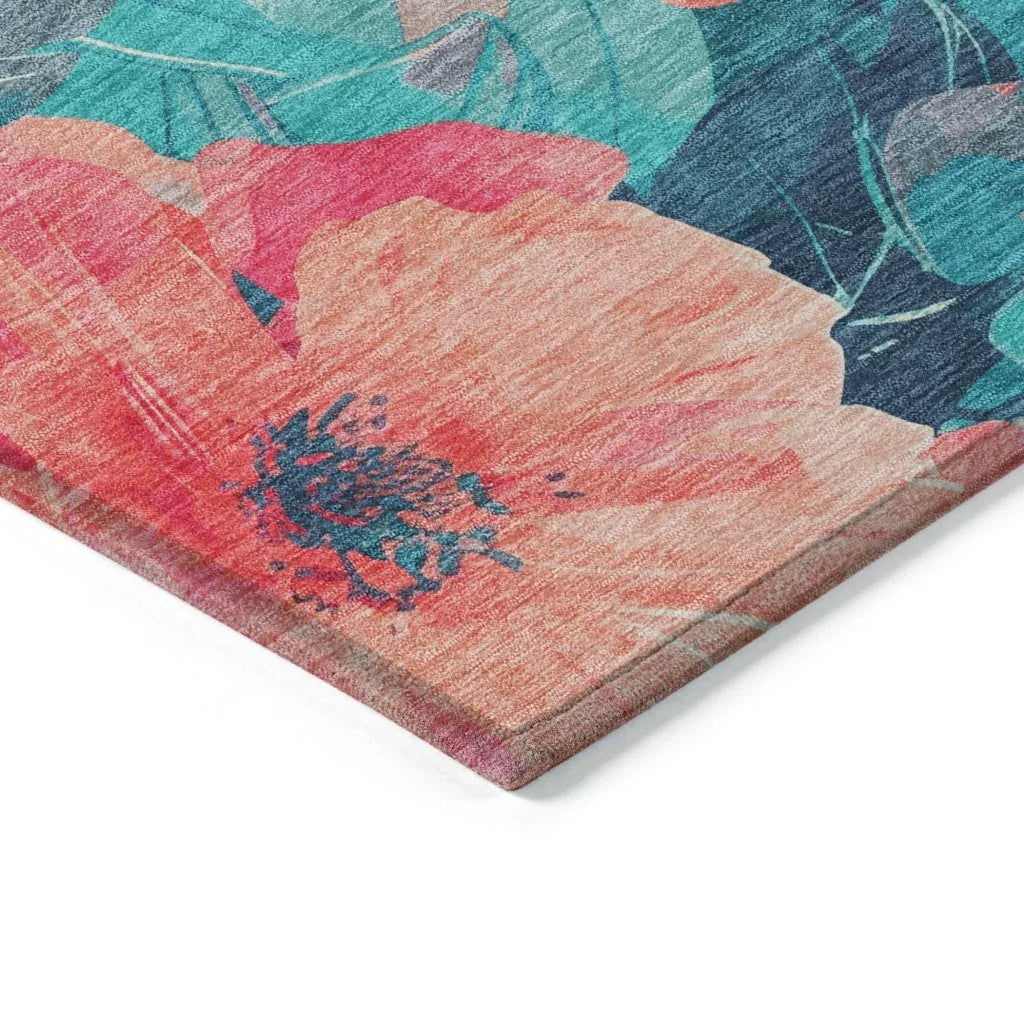 Emprelle Orange Washable Indoor - Outdoor Rug - LOOMLAN - LOOMLAN Rugs - Outdoor Rugs