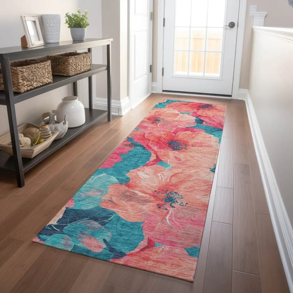 Emprelle Orange Washable Indoor - Outdoor Rug - LOOMLAN - LOOMLAN Rugs - Outdoor Rugs