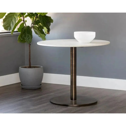 Enco Marble Top Round Bistro Table-Dining Tables-SUNPAN-LOOMLAN