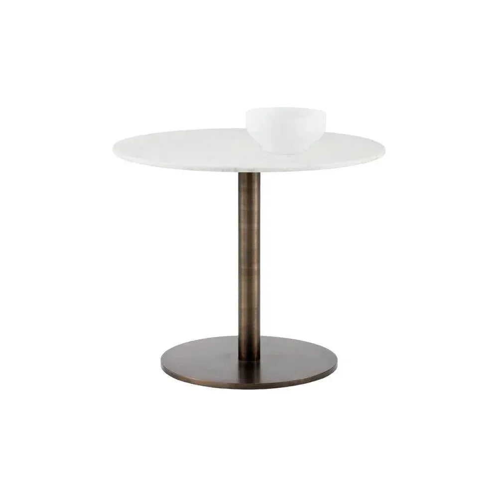 Enco Marble Top Round Bistro Table-Dining Tables-SUNPAN-LOOMLAN