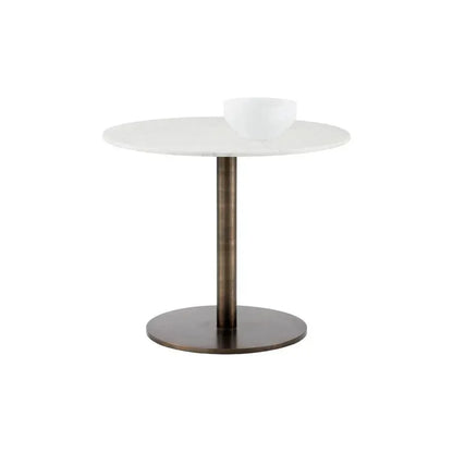 Enco Marble Top Round Bistro Table-Dining Tables-SUNPAN-LOOMLAN