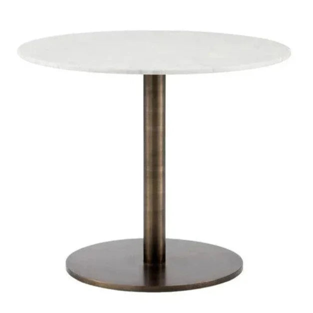 Enco Marble Top Round Bistro Table-Dining Tables-SUNPAN-LOOMLAN