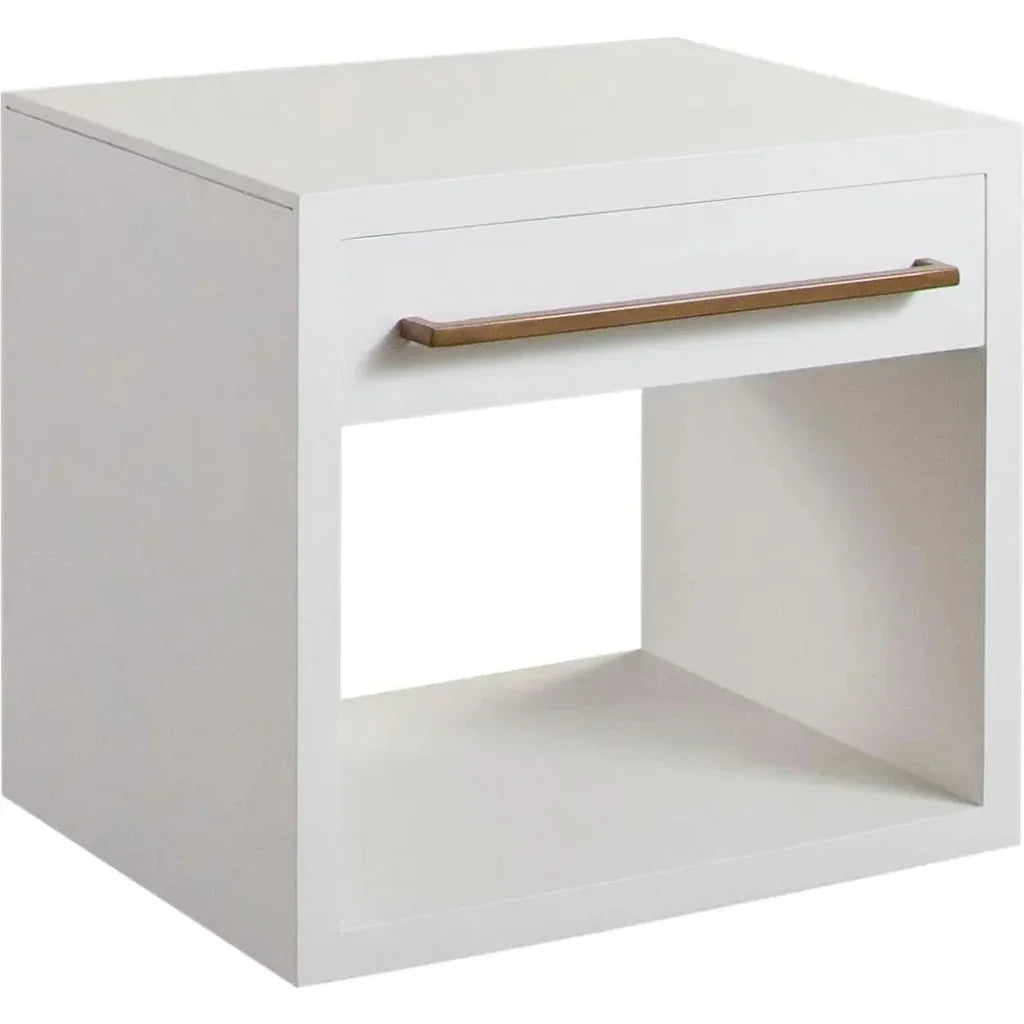 Encore Solid Wood 1 - Drawer End Table White - LOOMLAN - Diamond Sofa - Side Tables