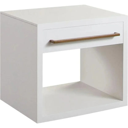 Encore Solid Wood 1 - Drawer End Table White - LOOMLAN - Diamond Sofa - Side Tables