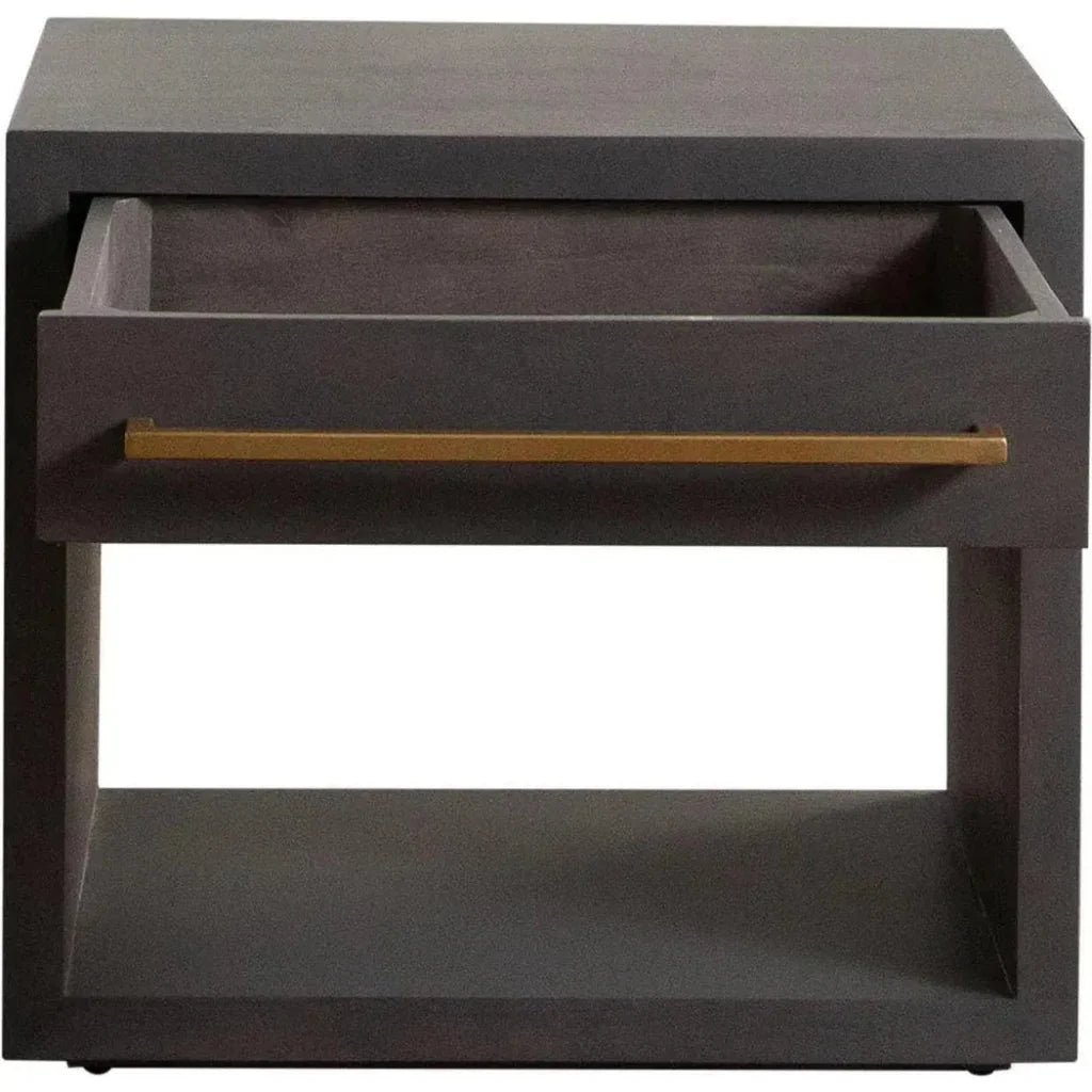 Encore Solid Wood 1 - Drawer End Table in Grey - LOOMLAN - Diamond Sofa - Side Tables