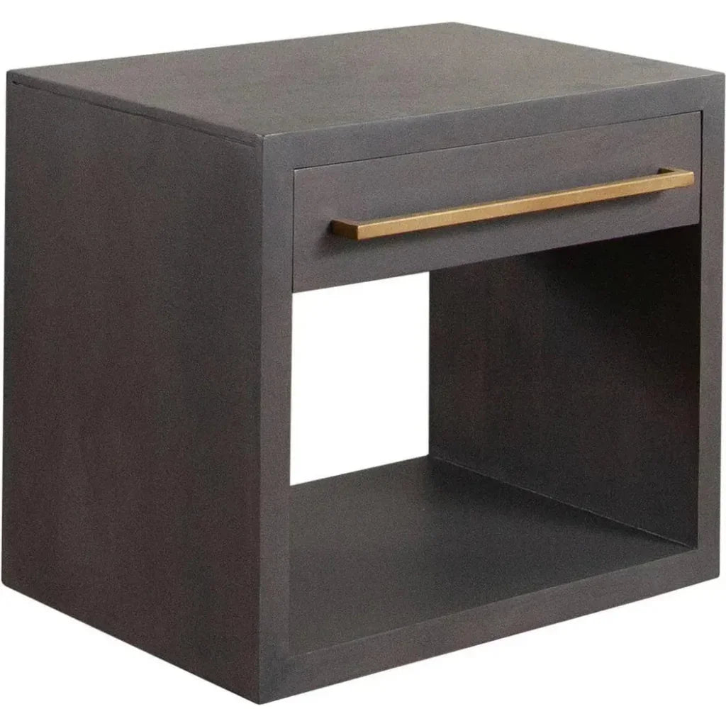 Encore Solid Wood 1 - Drawer End Table in Grey - LOOMLAN - Diamond Sofa - Side Tables