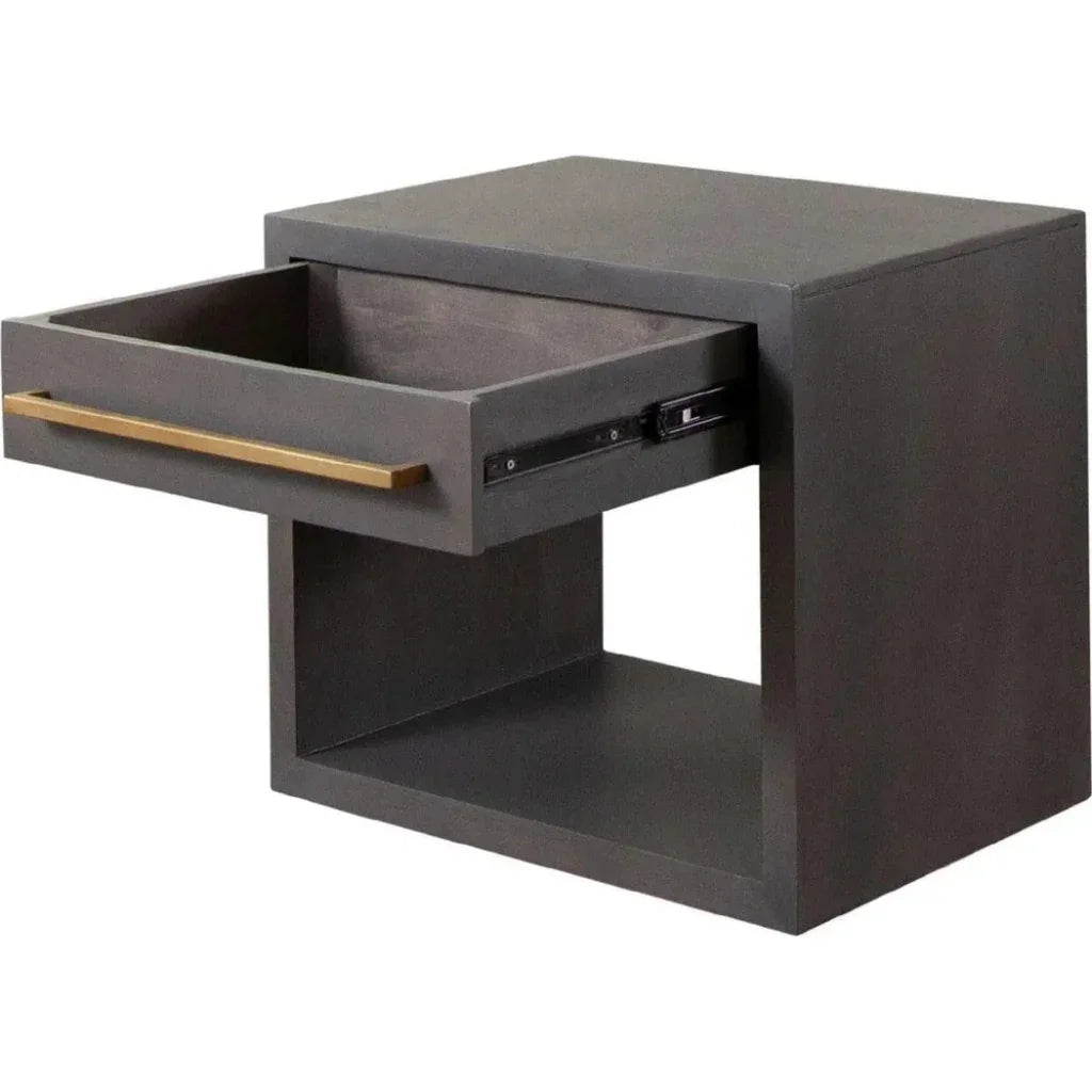 Encore Solid Wood 1 - Drawer End Table in Grey - LOOMLAN - Diamond Sofa - Side Tables