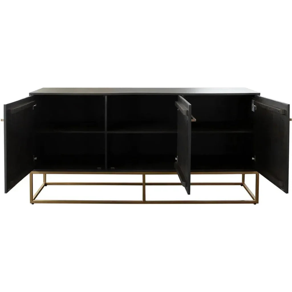 Encore Solid Wood 3 - Door Sideboard in Grey - LOOMLAN - Diamond Sofa - Sideboards