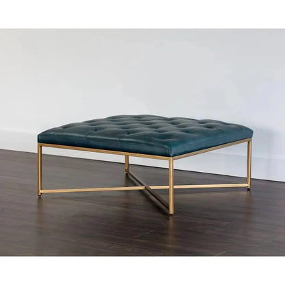 Endall Leather Square Ottoman - LOOMLAN - SUNPAN - Ottomans