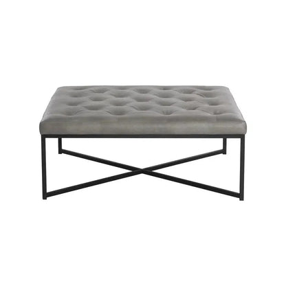 Endall Leather Square Ottoman - LOOMLAN - SUNPAN - Ottomans