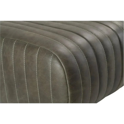 Endora Grain Leather & Iron Coffee Black Bench - LOOMLAN - Moe's Home - Bedroom Benches